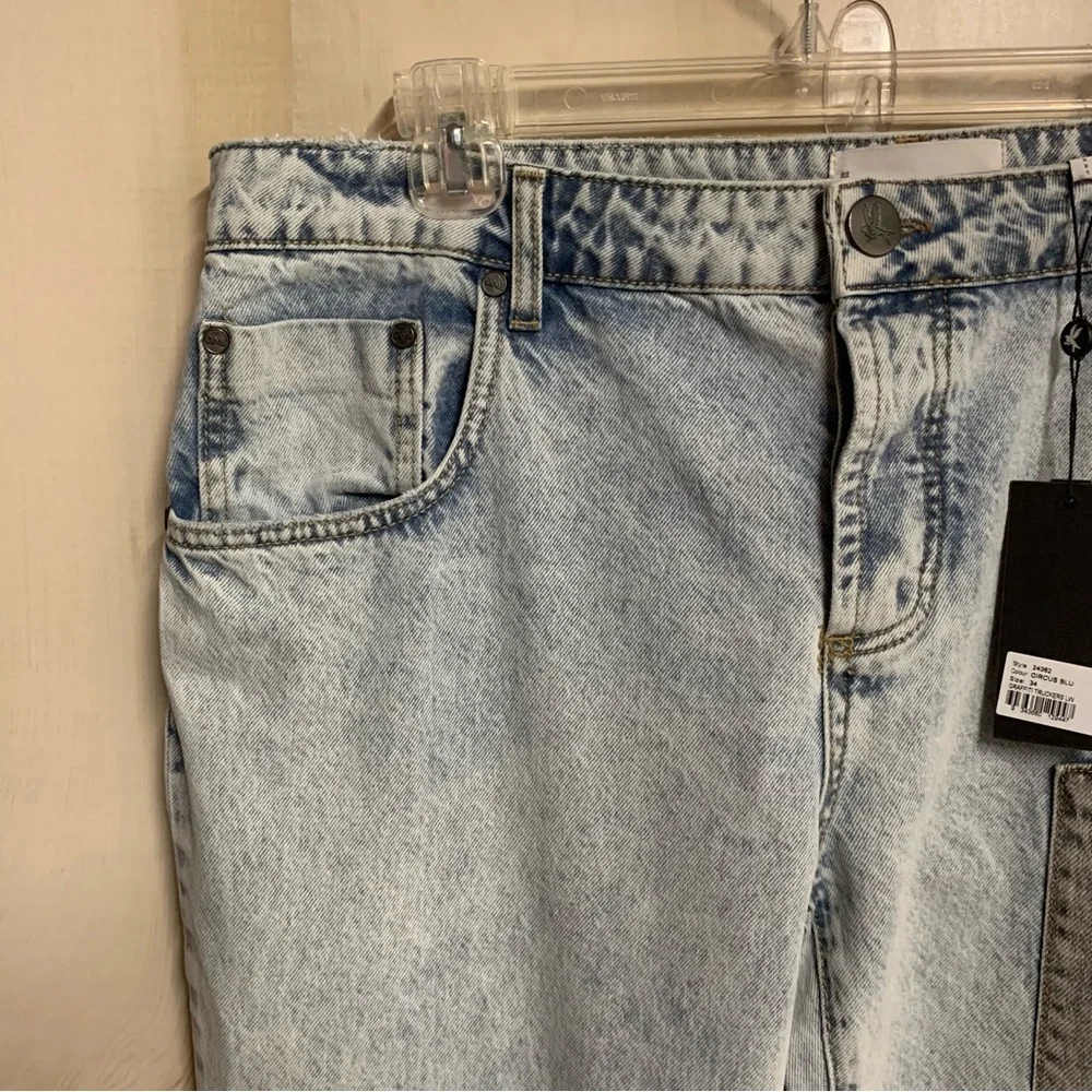 One Teaspoon Blue Graffiti Straight Leg Jeans Size 18 - Picture 11 of 16